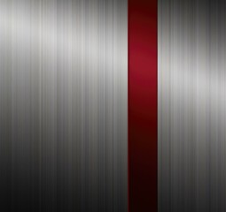 A metallic background with red stripes. Generative AI.