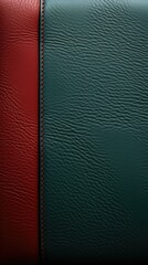 Fototapeta premium A close up of a red and green leather background. Generative AI.