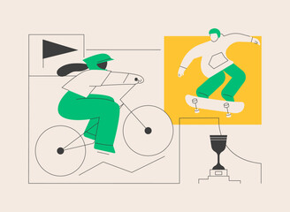 Extreme camp abstract concept vector illustration.