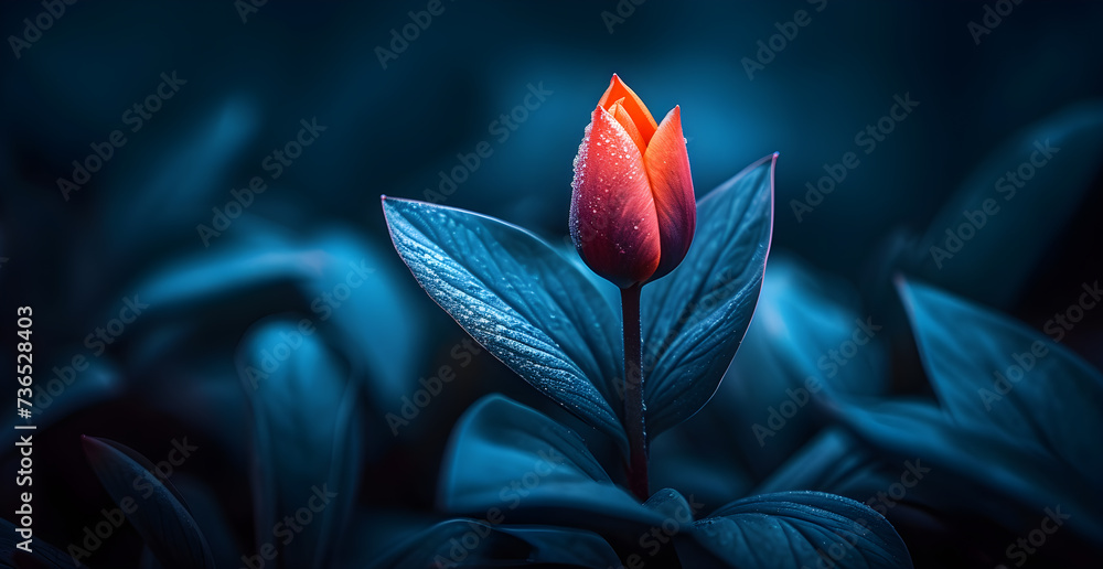 Poster a striking color image of a lily, captured in a 2:3 aspect ratio