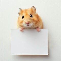 hamster with sign
