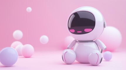 A charming 3D telepathic character with an adorable expression, floating on a clean white background, ready to add a touch of whimsy to your projects. A perfect visual representation of comm