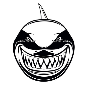 shark head mascot logo vector art illustration design