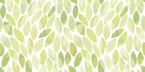 Fototapeta premium Green leaves seamless vector pattern. Watercolor tea leaf background, textured jungle print.