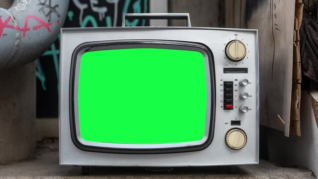 vintage television in urban settings