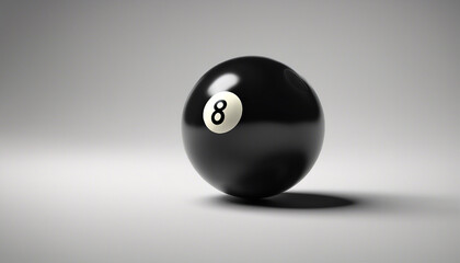 No. 8 black billiard ball on isolated white background

