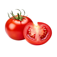 tomato halves isolated on white background. With clipping path.