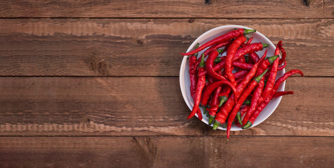 bitter pepper in a plate. red hot pepper