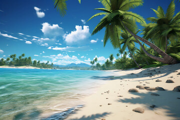 Idyllic beach view vacation background