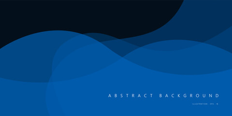 Blue wave layer overlaps modern abstract background for template design. Vector illustration