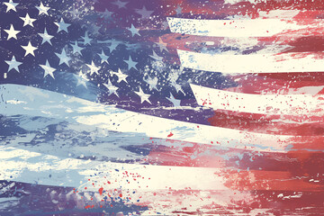 Creative illustration of the American Flag, USA patriotism, Independence Day, Flag day