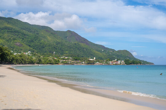 beau vallon beach seychelles paradise early morning