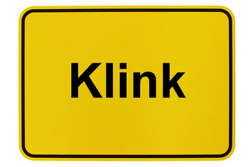 Illustration eines Ortsschildes der Gemeinde Klink in Mecklenburg-Vorpommern