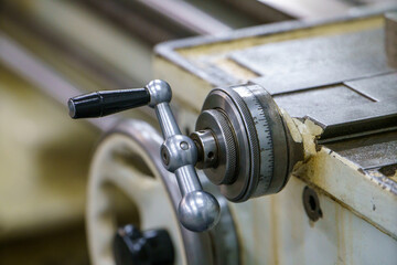 Old metalworking machine lathe detail