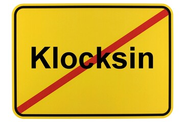 Illustration eines Ortsschildes der Gemeinde Klocksin in Mecklenburg-Vorpommern