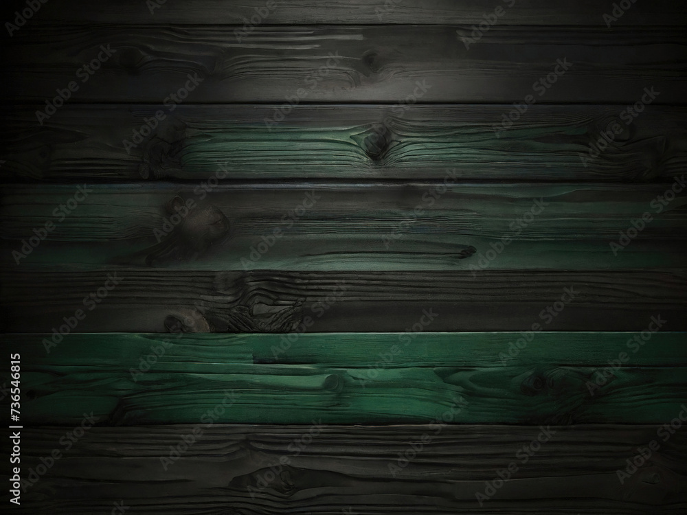 Wall mural black and green and brown and dark and dirty wood wall wooden plank board texture background