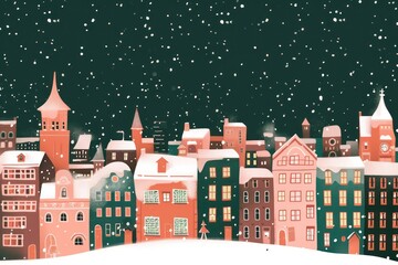 winter buildings in the city background image