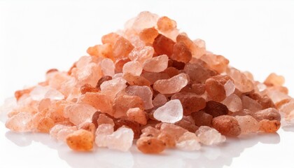 Fototapeta na wymiar pile of pink himalayan salt isolated
