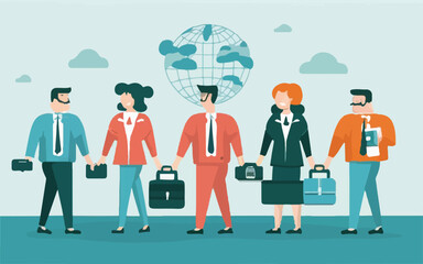 Illustrations of Diverse Global Business Professionals, 