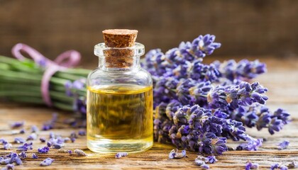 Obraz na płótnie Canvas essential oil with lavender flowers