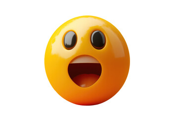 Fototapeta premium Shocked emoji isolated on white