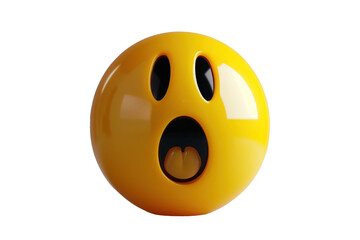 Fototapeta premium Shocked emoji isolated on white