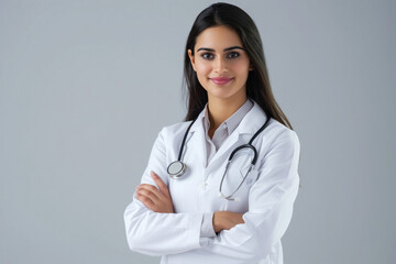 Confident Indian female doctor smiling