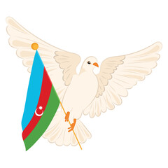 Bird of peace with flag of Azerbaijan Vector illustration