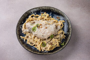 Delicious meat dishes in a restaurant or pub. Close-ups