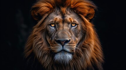 Naklejka premium Portrait of a male lion.