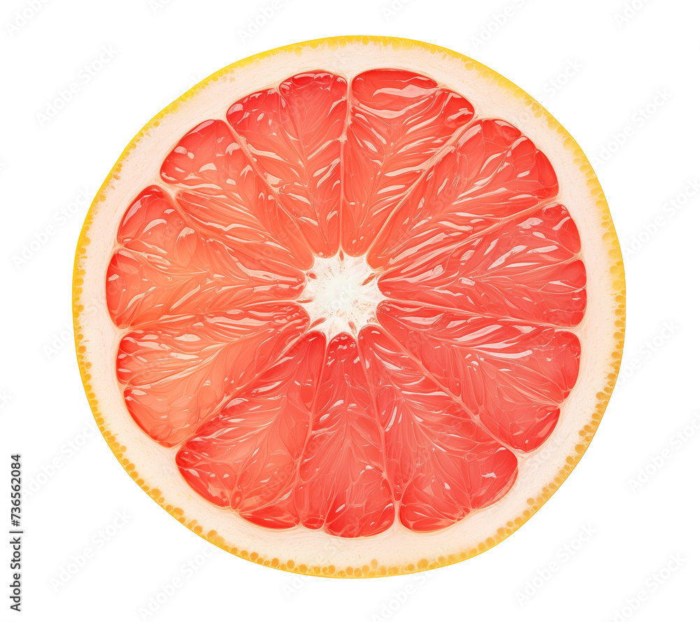 Canvas Prints one slice of pink grapefruit cutout