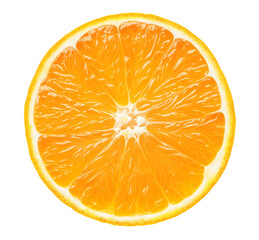 One slice of orange fruit cutout