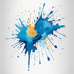 Fototapeta premium Blue watercolor stain on clear background
