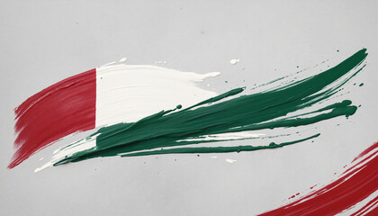 Bulgarian flag painted stroke texture isolated on transparent background. - obrazy, fototapety, plakaty