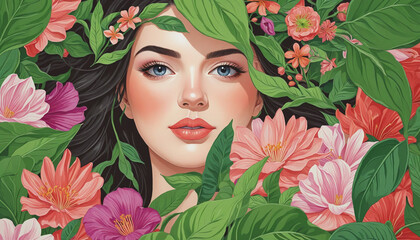 Celebrating International Women's Day with a Feminine Essence emerging from Nature