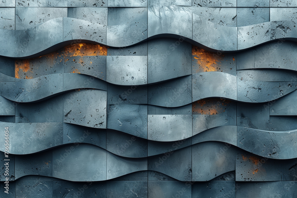 Poster front view of an abstract geometric pattern in muted tones, leaving an open space for text. concept 