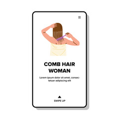 beauty comb hair woman vector