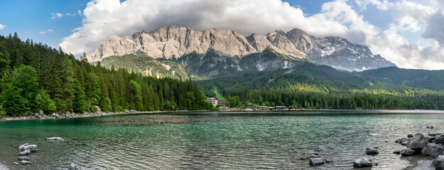 Lake Eibsee in the Alps of Bavaria