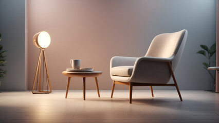 modern living room with table