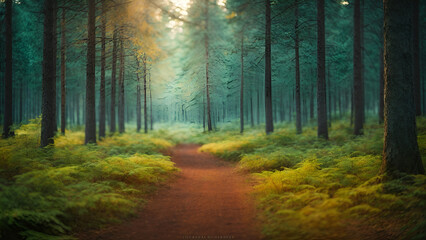 Obraz premium morning in the forest