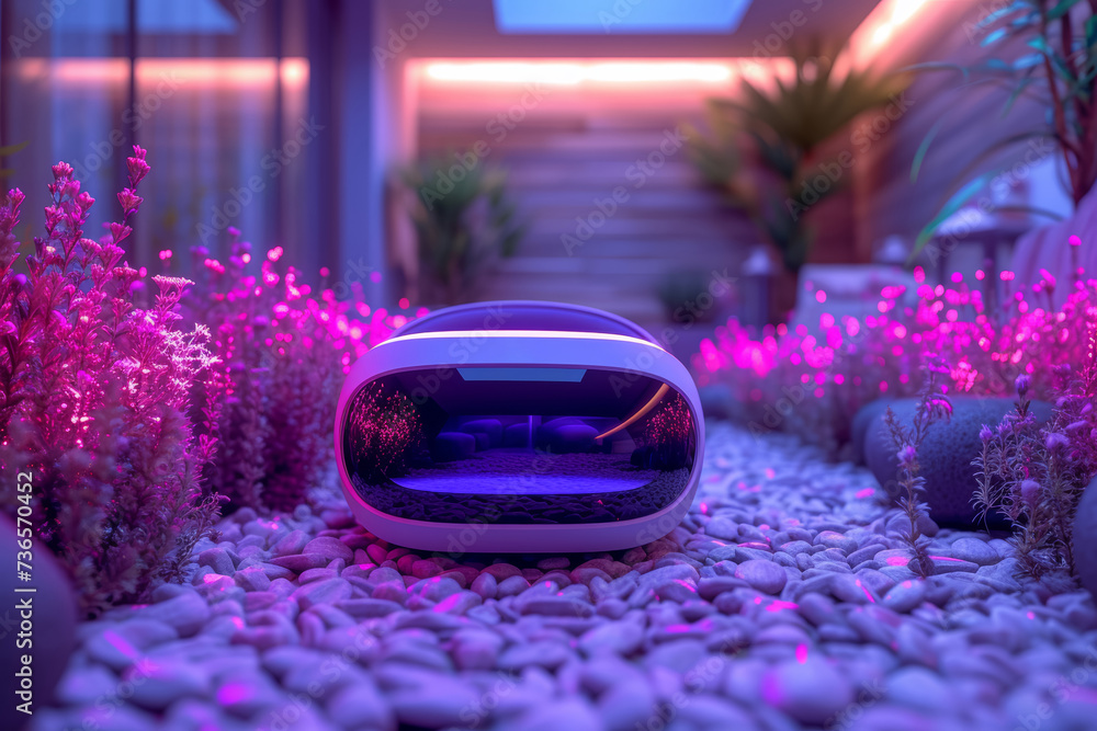Aufkleber a virtual reality aromatherapy experience that combines soothing scents with calming visuals, creati