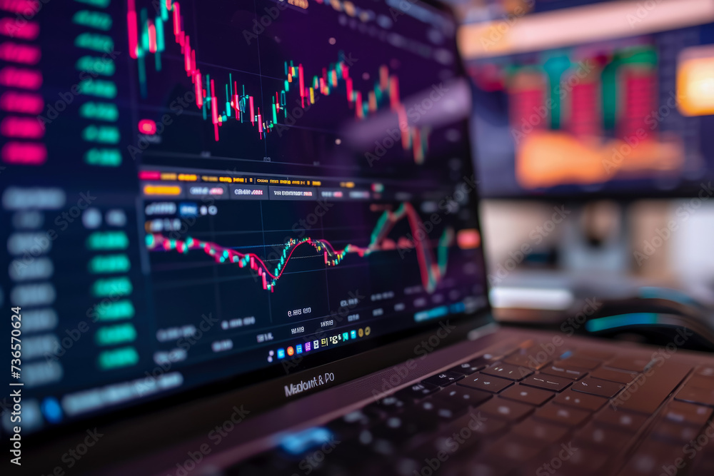 Poster close-up of a computer screen showing a cryptocurrency trading platform