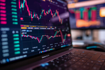 close-up of a computer screen showing a cryptocurrency trading platform