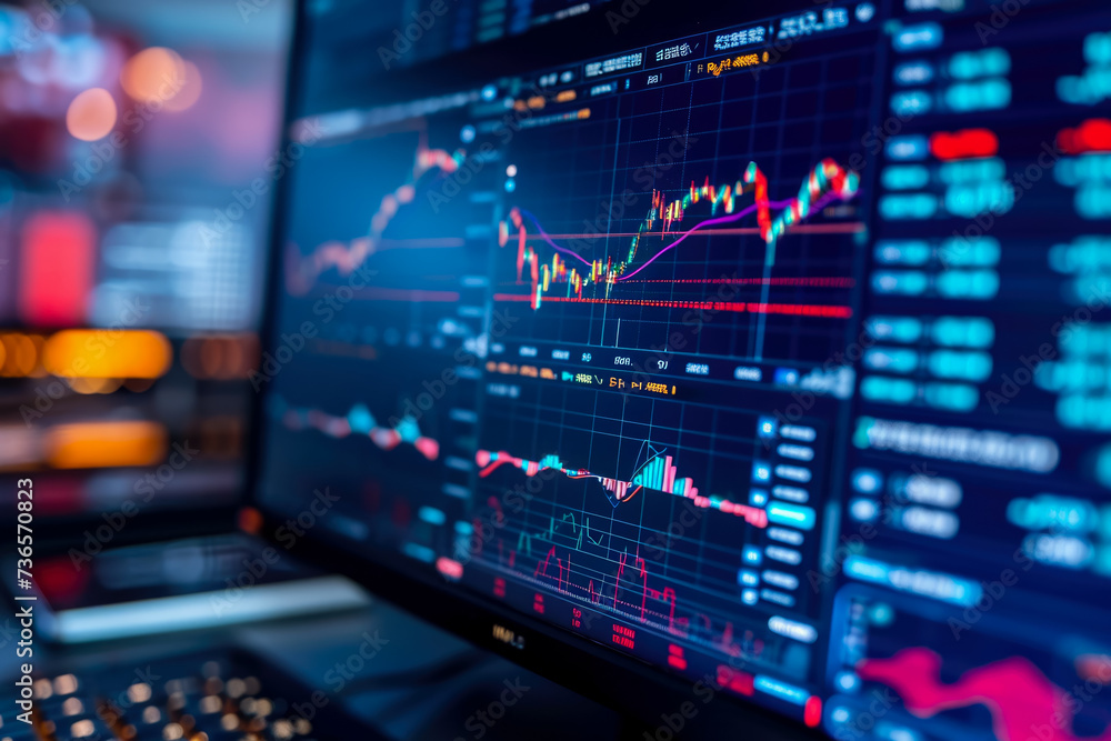 Poster close-up of a computer screen showing a cryptocurrency trading platform