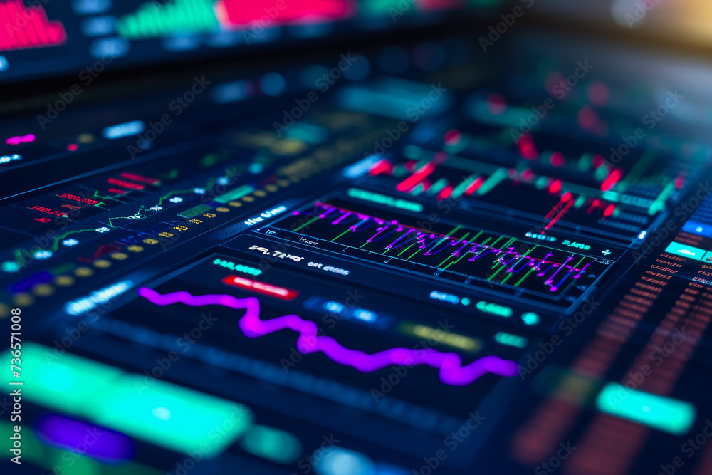 Poster close-up of a computer screen showing a cryptocurrency trading platform