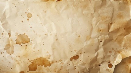 Close-up of aged paper with natural browning and creases, giving a vintage, historical feel. Ideal for backgrounds or design elements.