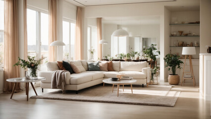 modern living room with fireplace