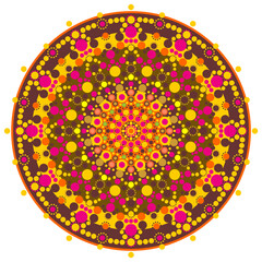 Mandala wit different colors ethnic ornament