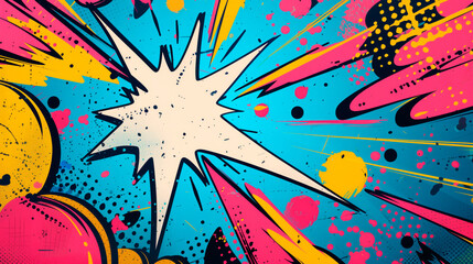 Comic book explosion background. Pop art style of graffiti background