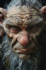 Close-Up of a Troll With Long Hair. Generative AI.
